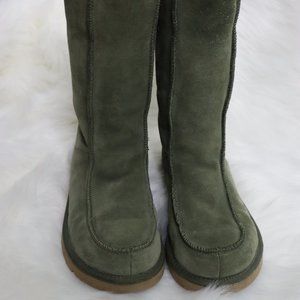 Olive Suede Retro Ugg Boots, Gently Used, Great Condition, Sz. 9